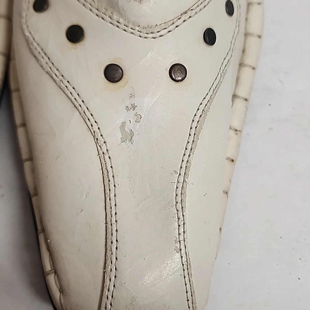 Aldo Bellini Italy Mens Off White Leather Studded Awesome Shoes Sz9 Renaissance